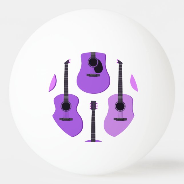 Bolinha De Ping Pong Teste padrão roxo das guitarra acústicas (Frente)