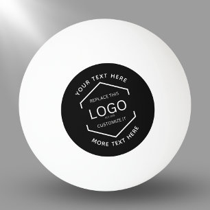 Bolinha De Ping Pong Texto do logotipo Fundo preto Promocional comercia
