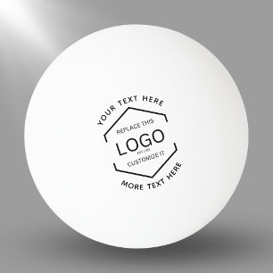 Bolinha De Ping Pong Texto do logotipo White Background Promocional com