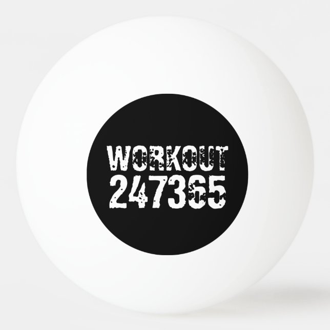 Bolinha De Ping Pong Texto vestido e arranhado Workout 247365 branco (Frente)