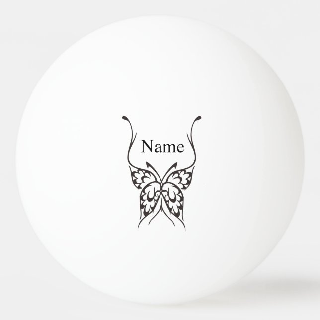 Bolinha De Ping Pong Thunder_Cove da Tatuagem de Borboleta Estilizada (Frente)