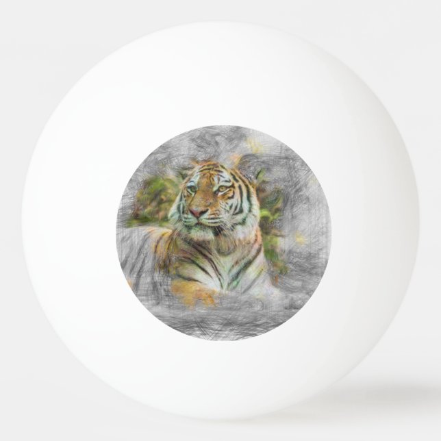Bolinha De Ping Pong tigre 3 artístico (Frente)