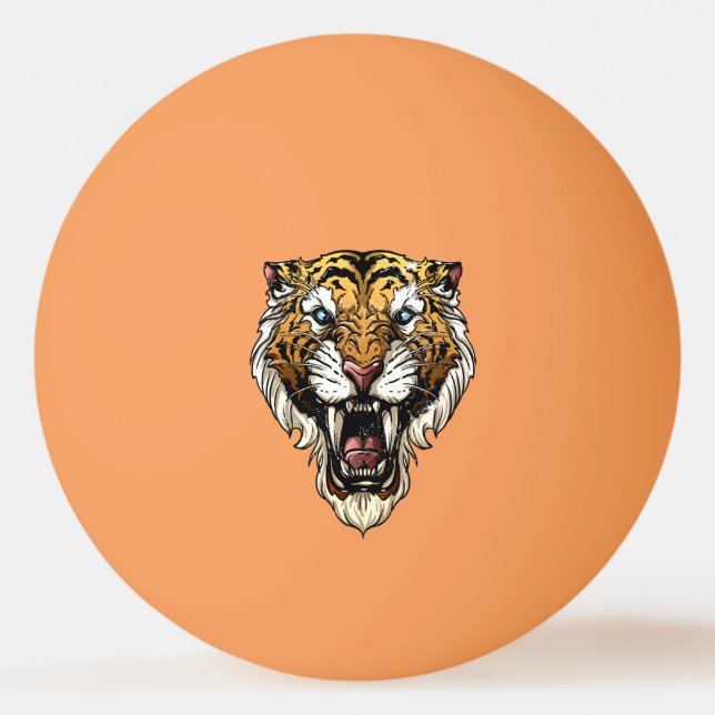 Bolinha De Ping Pong Tigre Dente Saber (Frente)
