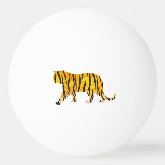 Bolinha De Ping Pong Tigre Impressão de preto e laranja (Frente)