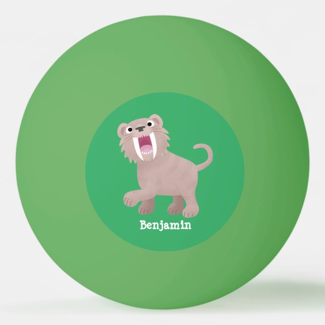 Bolinha De Ping Pong Tigre Smilodon de Tigre de Saber (Frente)