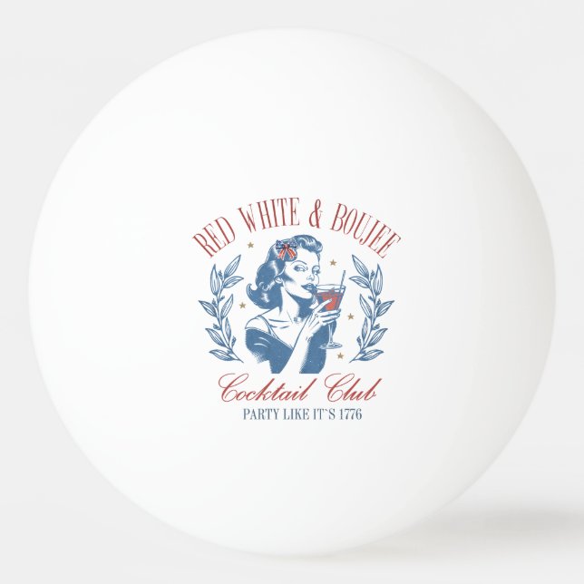 Bolinha De Ping Pong Todos os americanos Red White e Boujee (Frente)