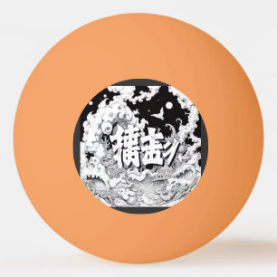 Bolinha De Ping Pong Tóquio Preto e Branco