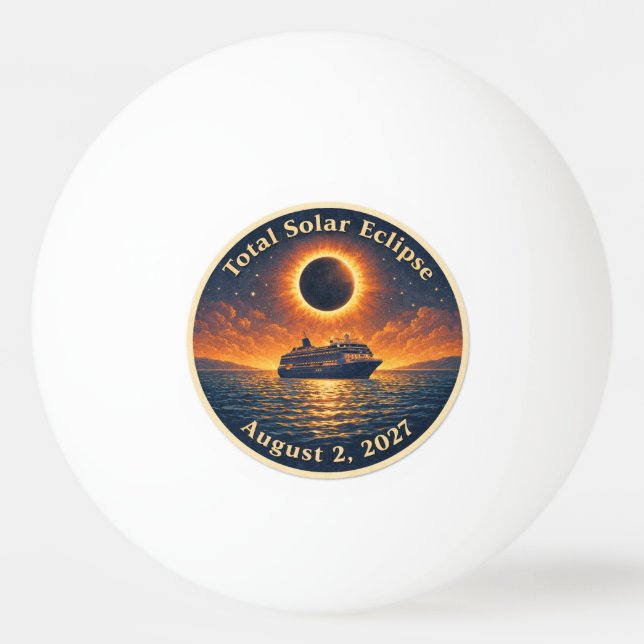 Bolinha De Ping Pong Total Solar Eclipse August 2 2027 cruise ship  (Frente)