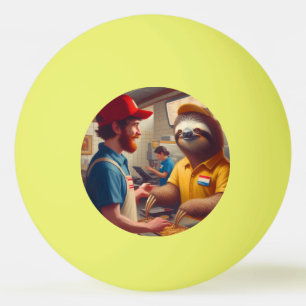 Bolinha De Ping Pong Trabalhador de Comida Rápida Lenta