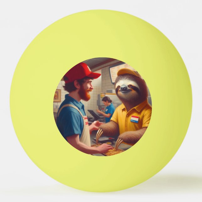 Bolinha De Ping Pong Trabalhador de Comida Rápida Lenta (Frente)