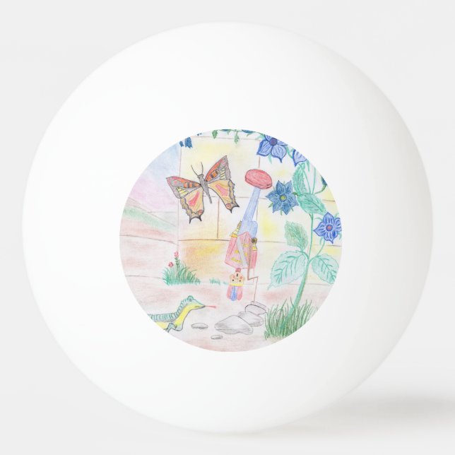 Bolinha De Ping Pong Trabalho de arte de Crianças Personalizadas, brinq (Frente)