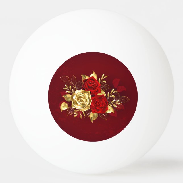Bolinha De Ping Pong Três Rosas de joalharia (Frente)