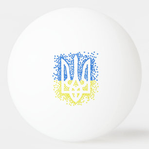 Bolinha De Ping Pong Tridente de emblem ucraniano trizub espalhando cor