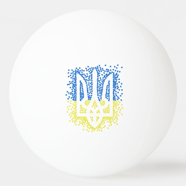 Bolinha De Ping Pong Tridente de emblem ucraniano trizub espalhando cor (Frente)