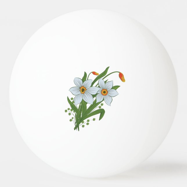 Bolinha De Ping Pong Tulipas e Flores de Daffodils (Frente)