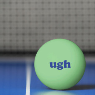 Bolinha De Ping Pong Ugh letras azuis brilham no escuro