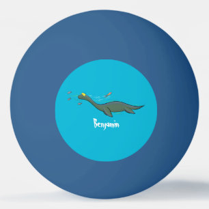 Bolinha De Ping Pong Um belo e feliz cartoon de monstro do mar, plesios