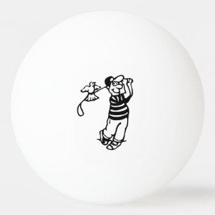 Bolinha De Ping Pong Um Golfer em b-w