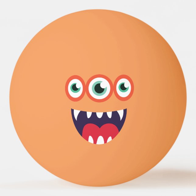 Bolinha De Ping Pong Um Monstro Engraçado De Três Olhos. (Frente)