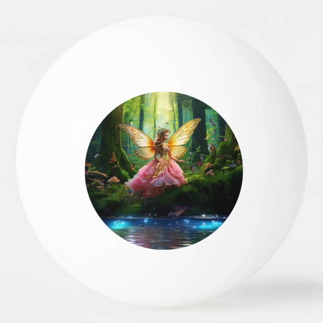 Bolinha De Ping Pong Uma floresta mágica de fadas  (Frente)