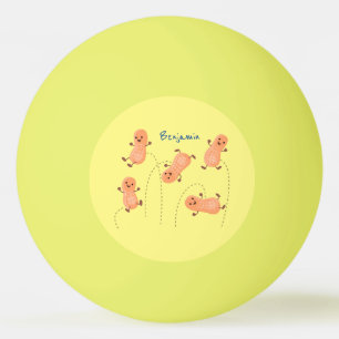 Bolinha De Ping Pong Uma ilustração de desenho animado de amendoins de 