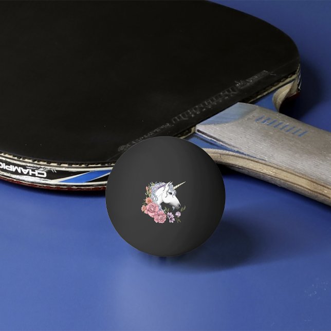 Bolinha De Ping Pong Unicórnio Branco e Flores (Criador carregado)