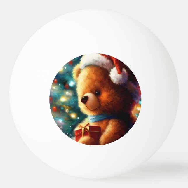 Bolinha De Ping Pong Urso de Natal (3) (Frente)