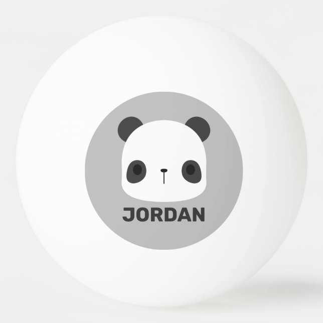 Bolinha De Ping Pong Urso Panda Bonito com Nome Personalizado (Frente)