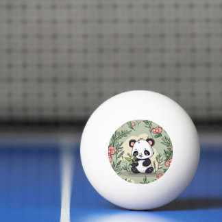 Bolinha De Ping Pong Urso panda Whimsy com flores