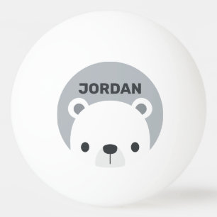 Bolinha De Ping Pong Urso Polar Bonito com Nome Personalizado