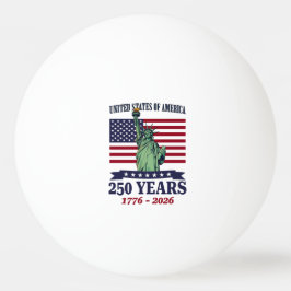 Bolinha De Ping Pong USA Statue of Liberty 250 Years 1776-2026
