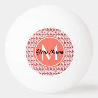 Bolinha De Ping Pong Vedante De Salmão Rosa Monograma, Nome Personaliza