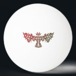 Bolinha De Ping Pong Vermelho Tribal Dragon Bird<br><div class="desc">design de tatuagem tribal decorativa de um pássaro abstrato,  dragão ou morcego com muitos padrões ornamentais de cor vermelha numa bola de pingue-pongue</div>