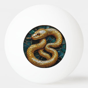 Bolinha De Ping Pong Vidro manchado de cobra dourada