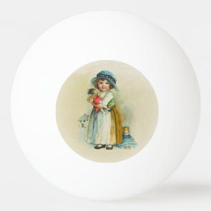 Bolinha De Ping Pong Vintage Little Girl Chubby Cheira Bonecas De Chapé