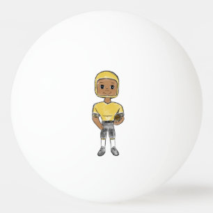 Bolinha De Ping Pong vintage retro jogador de futebol negro amarelo sim