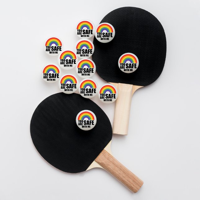 Bolinha De Ping Pong Você Está Seguro Comigo LGBTQ Rainbow Prie (Criador carregado)