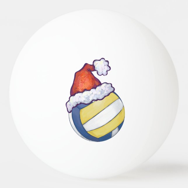 Bolinha De Ping Pong Voleibol com chapéu de Natal (Verso)