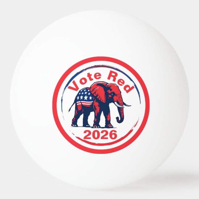 Bolinha De Ping Pong Votação Vermelho 2026 (Frente)