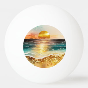 Bolinha De Ping Pong Watercolor Beach Series Design 3
