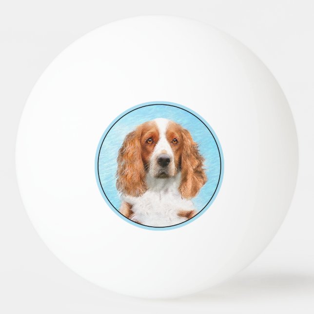 Bolinha De Ping Pong Welsh Springer Spaniel Painting - Arte Original De (Frente)