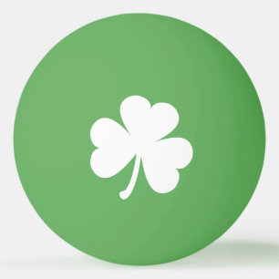 Bolinha De Ping Pong White Irish Shamrock Verde