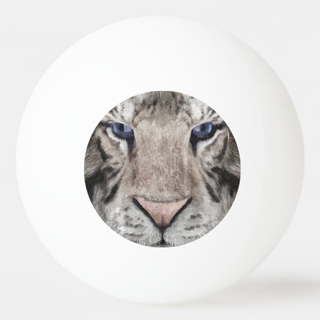 Bolinha De Ping Pong White Tiger Head  (Frente)