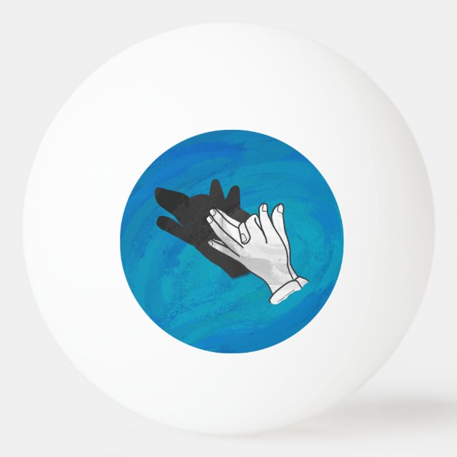 Bolinha De Ping Pong Wolf On Blue (Verso)