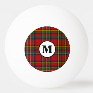 Bolinha De Ping Pong Xadrez Royal Stewart Tartan Clan Escocês Monograma