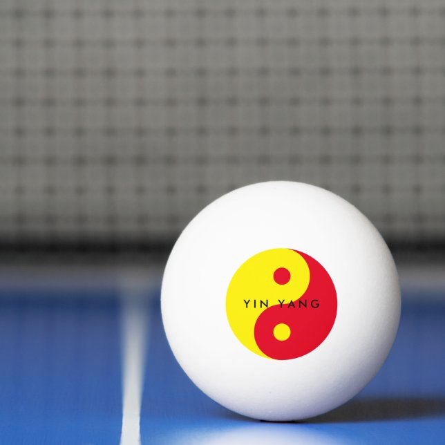 Bolinha De Ping Pong Yin Yang mesa amarela vermelha tênis pong (Líquido)