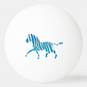 Bolinha De Ping Pong Zebra azul e branca da silhueta