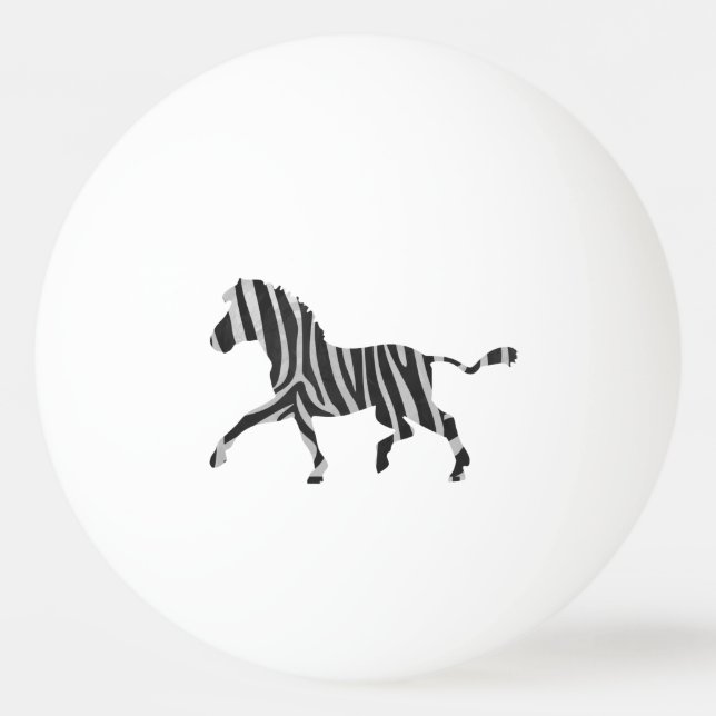 Bolinha De Ping Pong Zebra Black and Light Cinzas Silhouket (Verso)