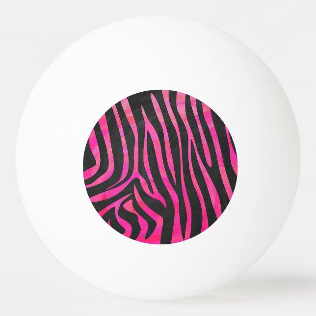 Bolinha De Ping Pong Zebra Black e Hot Pink Impressão (Frente)