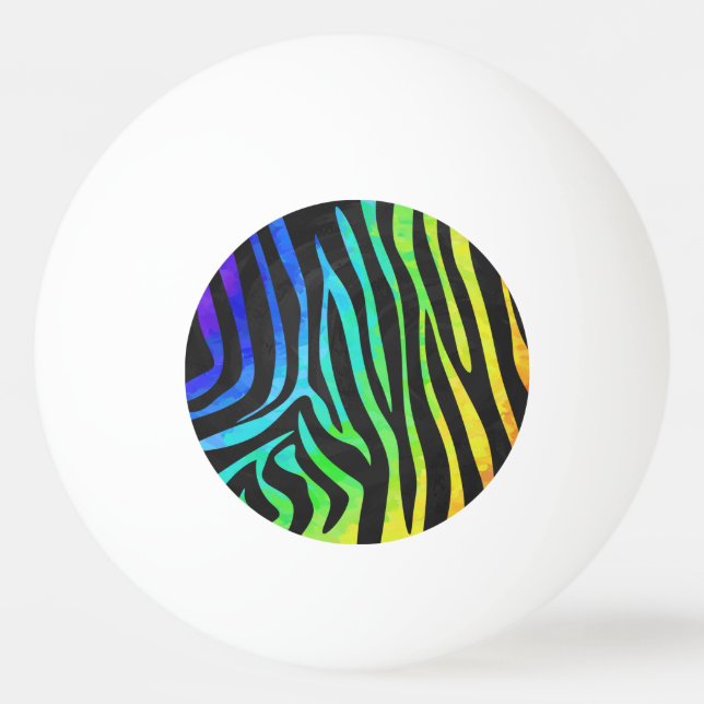 Bolinha De Ping Pong Zebra Black e Rainbow Impressão (Frente)